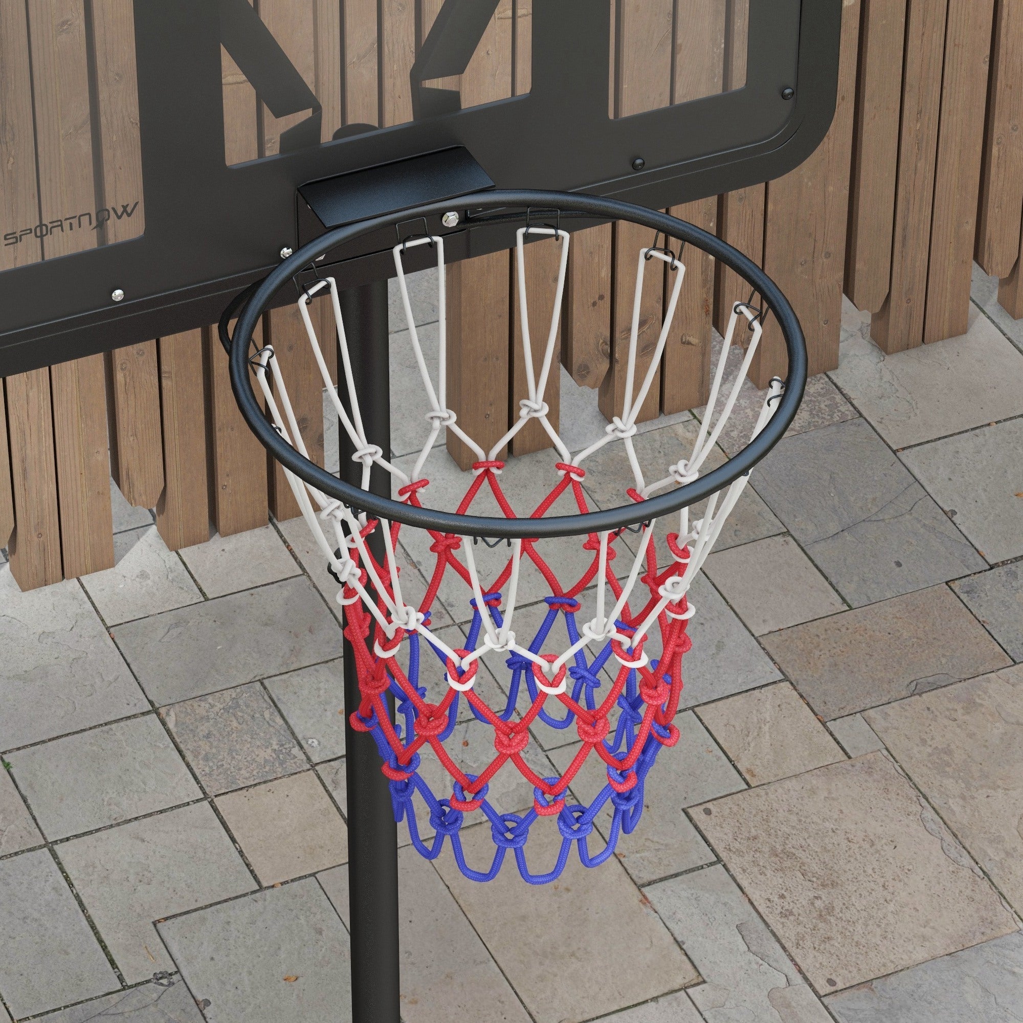 Canestro Basket ad Altezza Regolabile 216-277 cm con Base Riempibile in Acciaio e PE Nero