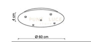 BASE-5L N LED base tonda d.60cm nero opaco 5 luci led integrato