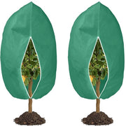 Copertura invernale per piante, protezione per piante all'aperto, copertura contro il freddo per piante in vaso, con cerniera e corda per tirare per palme, olivi, copertura invernale riutilizzabile 2 pezzi, 70g/m²