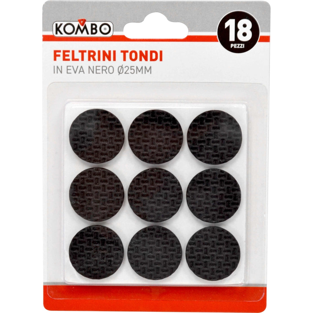 Set 18 pezzi feltrini tondi in eva nero