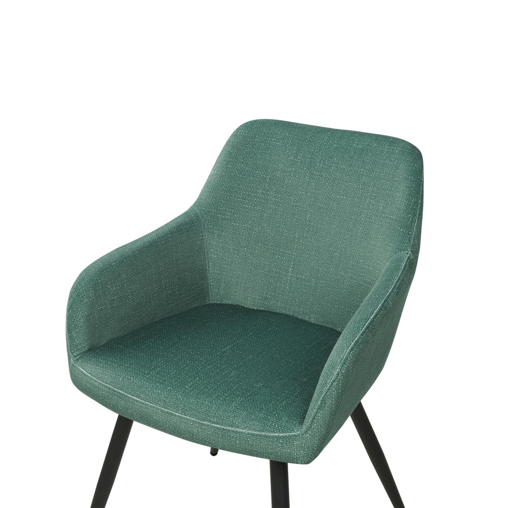 Set di 2 sedie imbottite in velluto verde con gambe in metallo soggiorno cucina