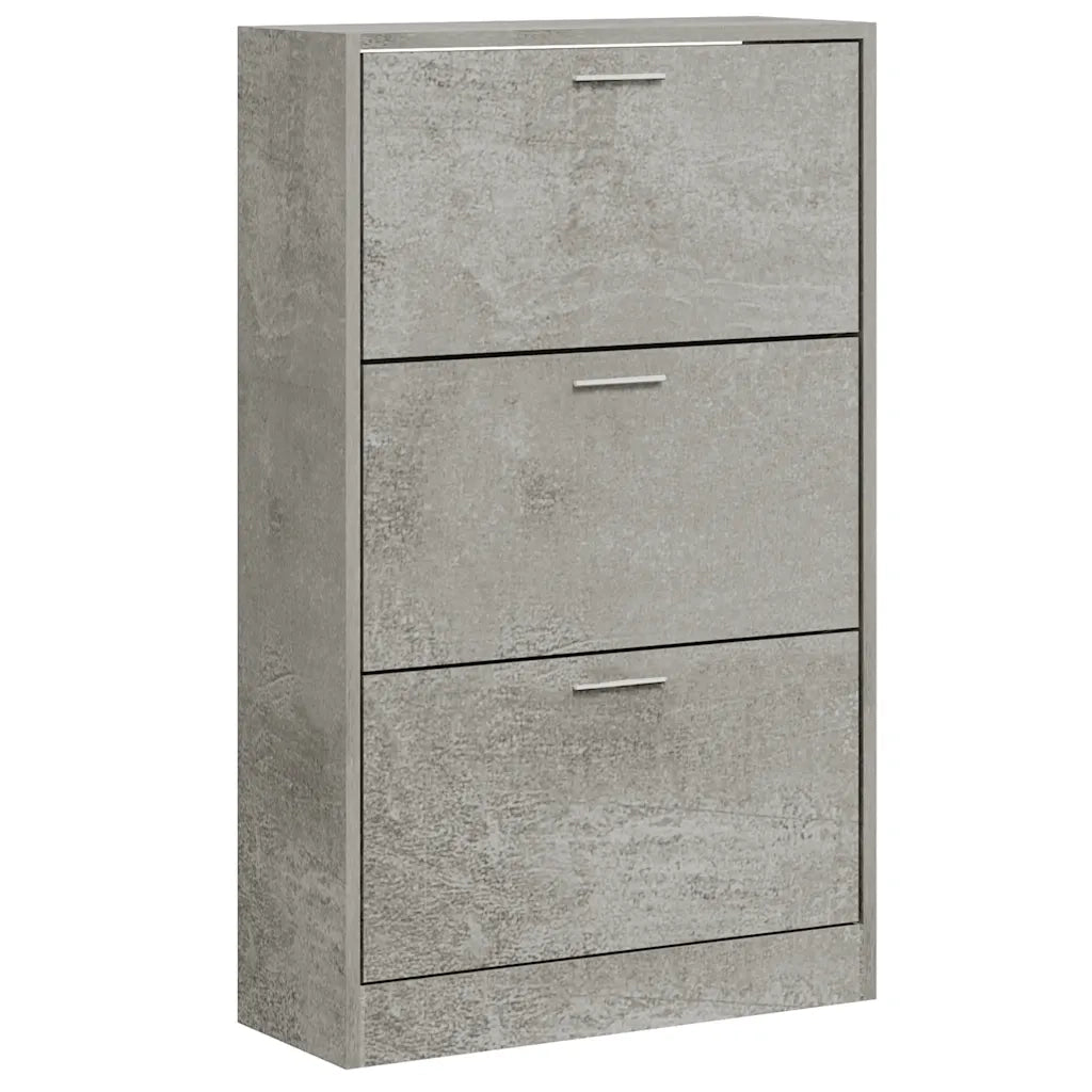 Scarpiera Grigio Cemento 63x24x103 cm in Legno Multistrato 342553