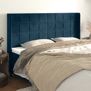 Testiera ad Orecchio Blu Scuro 203x23x118/128 cm in Velluto