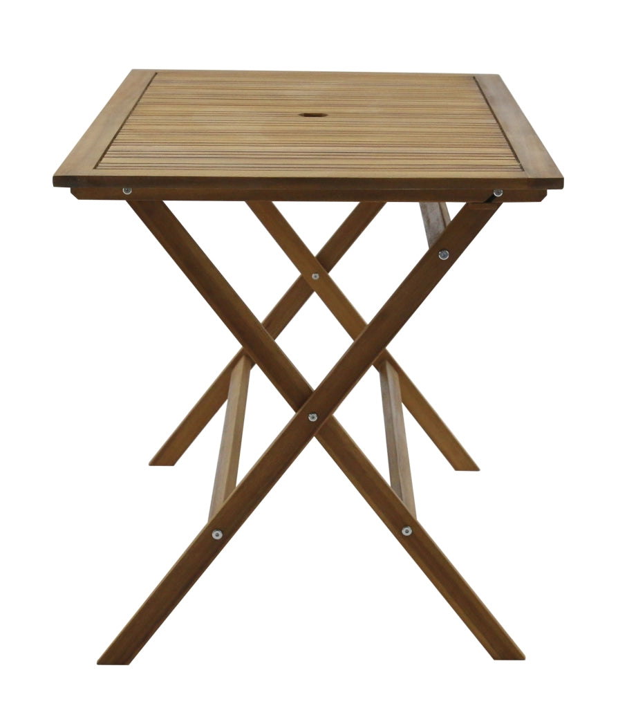 Tavolo Pieghevole da Giardino 120x70x75 cm in Legno Naturale