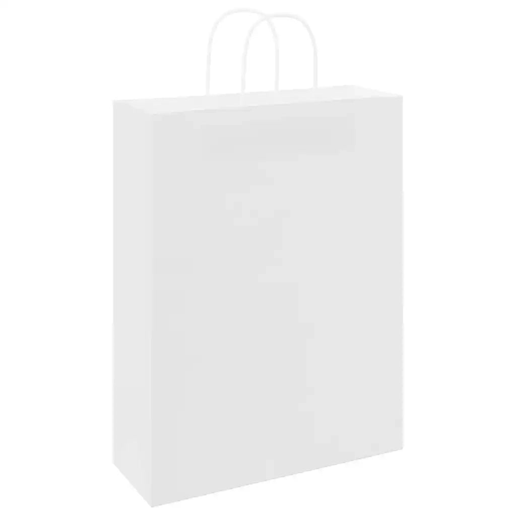Sacchetti di Carta 250 pz con Manici Bianchi 32x12x42 cm