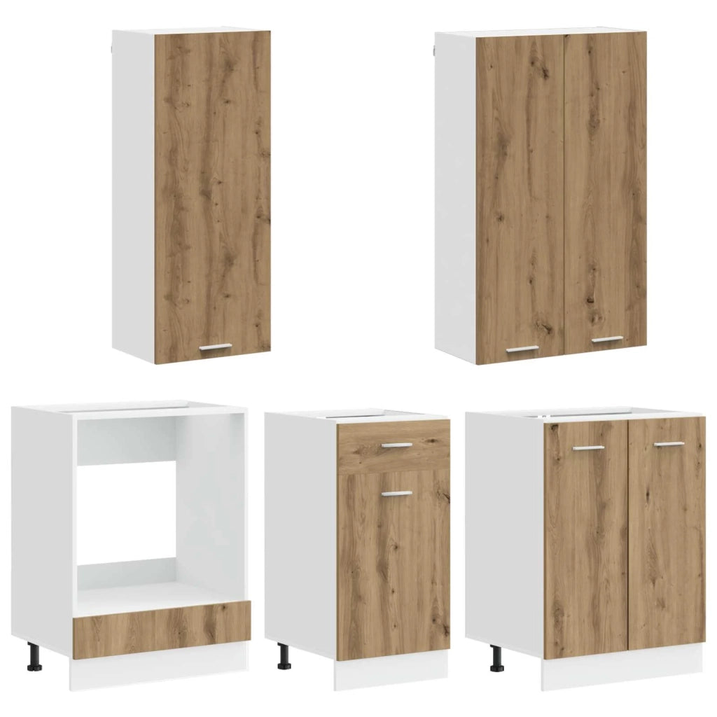 Unità Cucina LYON 5 pcs Rovere Artigianale Legno ingegnerizzato 3438234
