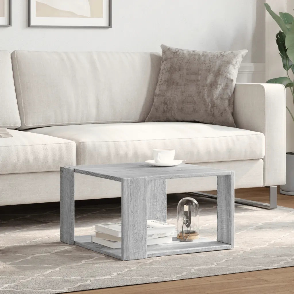 Tavolino Salotto-Tavolino da soggiorno-Tavolo Grigio Sonoma 51,5x51,5x30cm Legno Multistrato