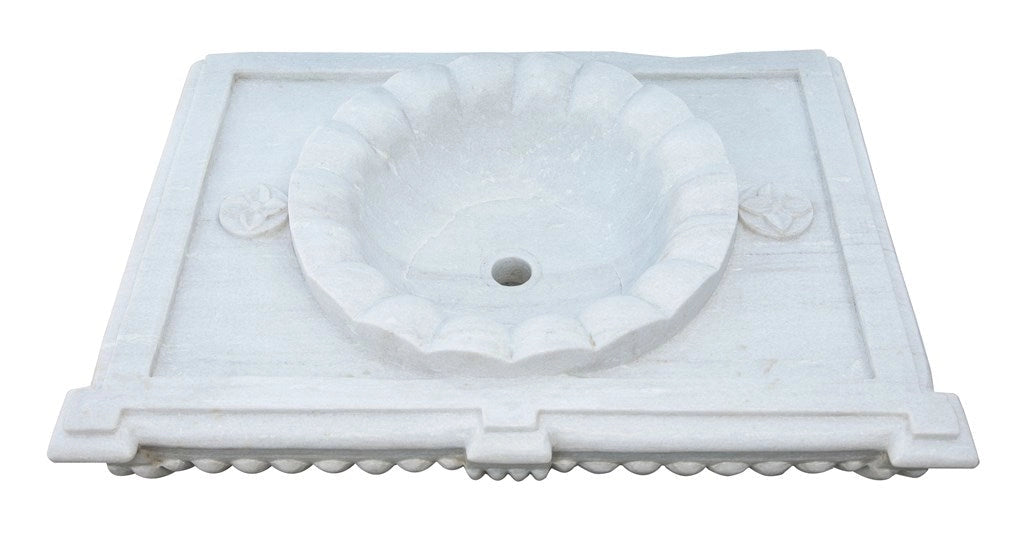 Biscottini LAVABO IN MARMO SMERLATO BIANCO L80XPR56XH18 CM Vasca realizzata completamente