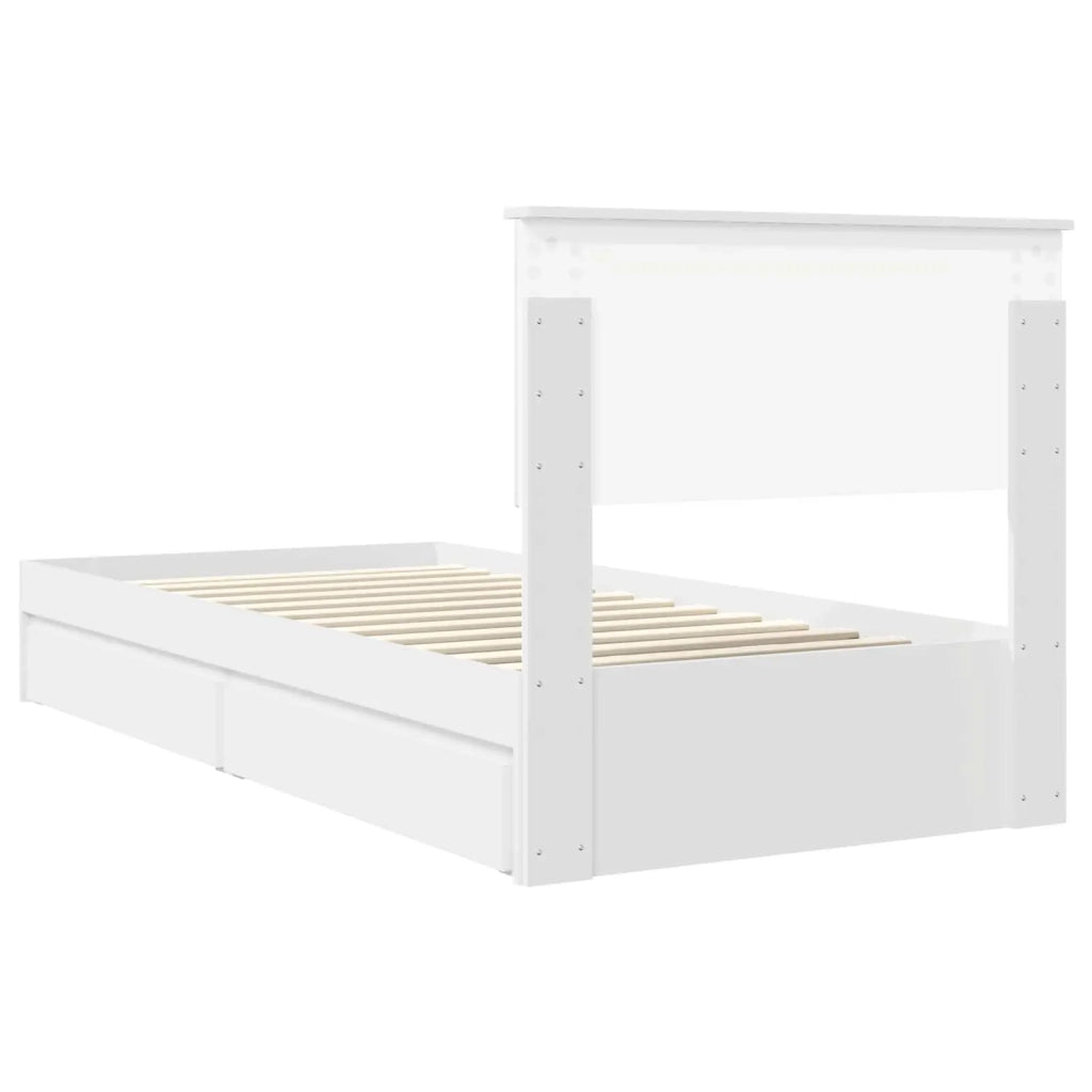 Letto con Contenitore Bianco 90 x 200 cm Legno multistrato 3410833