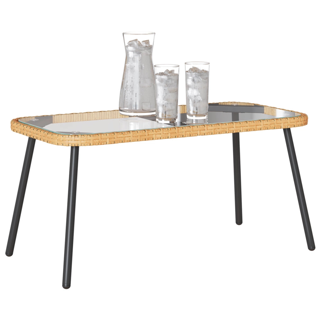 Tavolino da caffÃ¨ Naturale 90x45x43 cm Polyrattan
