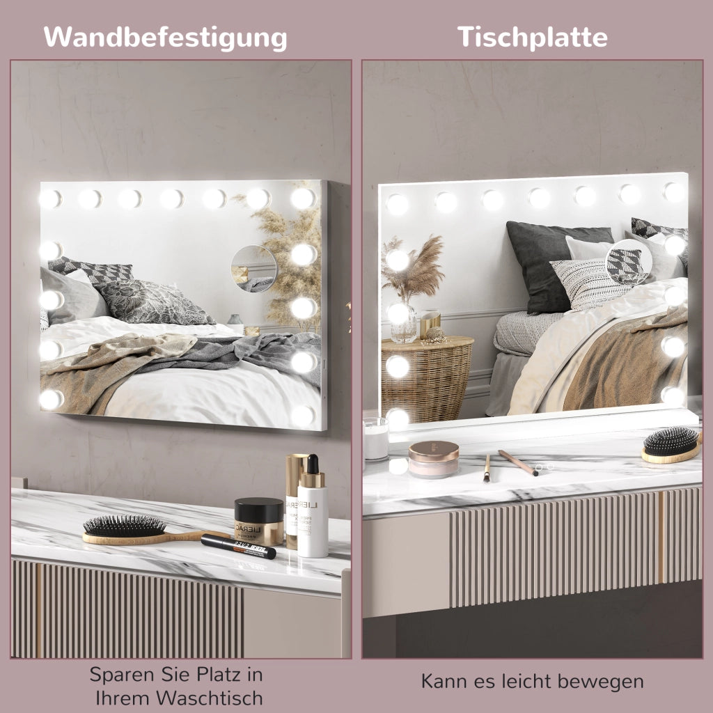 Specchio LED da Bagno ¨C Zephmum ¨C 58x48cm Bianco