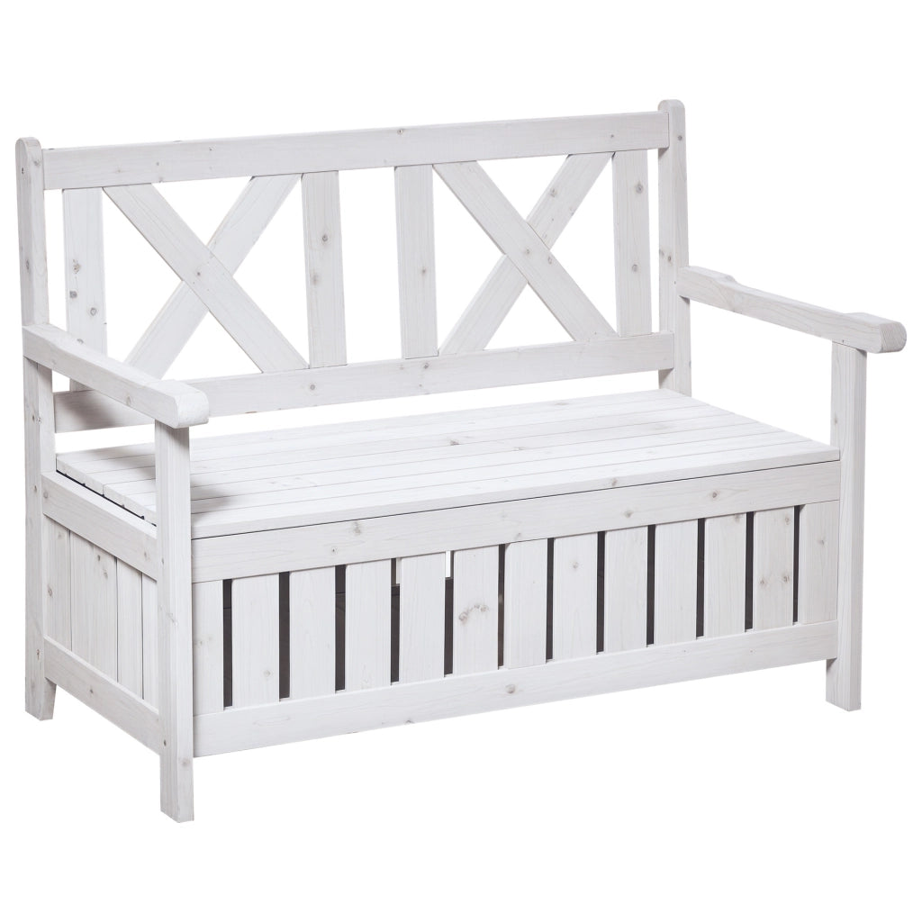 Divano 2 posti con cassetti ¨C zephmum ¨C Bianco 115x61x85 cm