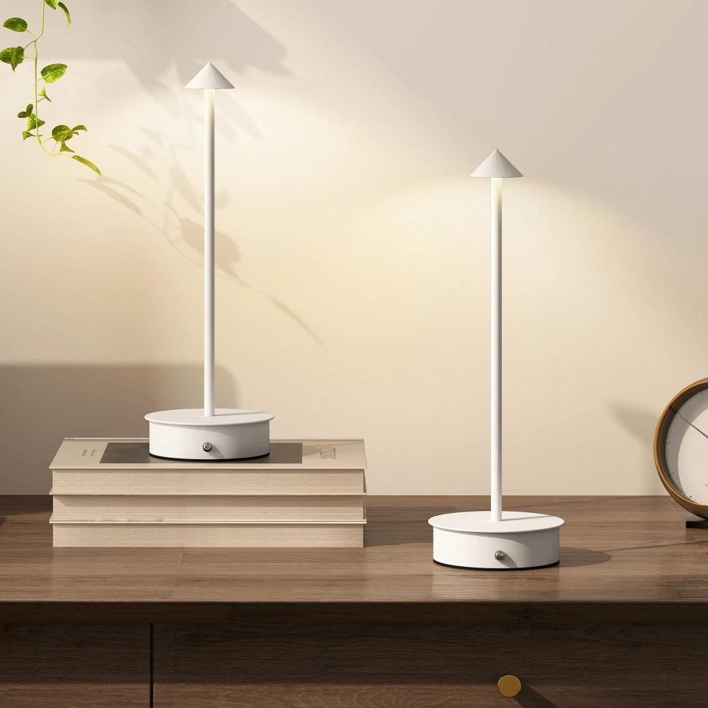 Lampada da Tavolo LED Ricaricabile ¨C zephmum ¨C Bianco 10x30 cm