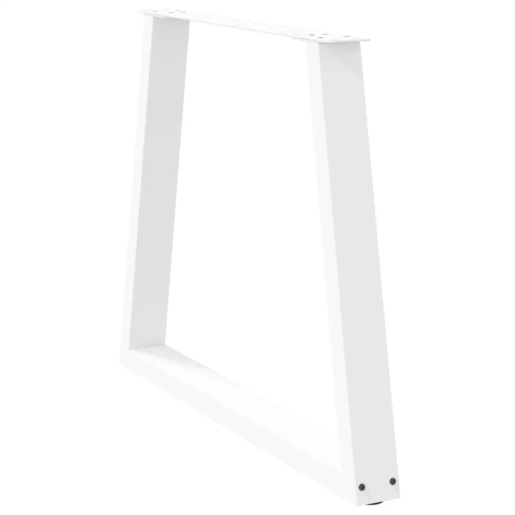 Gambe per tavolo da pranzo a forma di V 3 pz bianche 80x(72-73,3) cm in acciaio