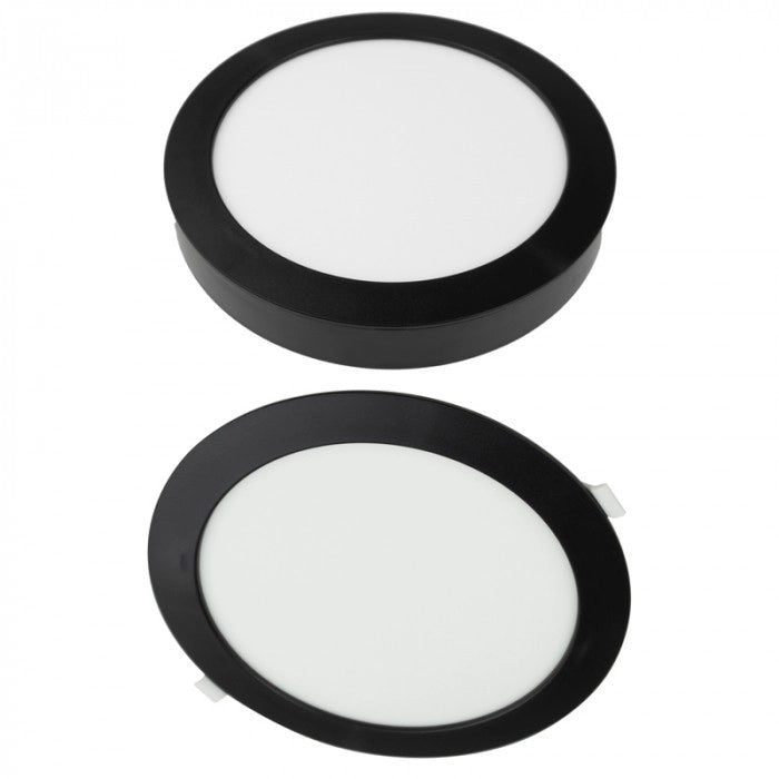 Plafoniera LED rotonda 24W CCT 2in1 nera Ecolight