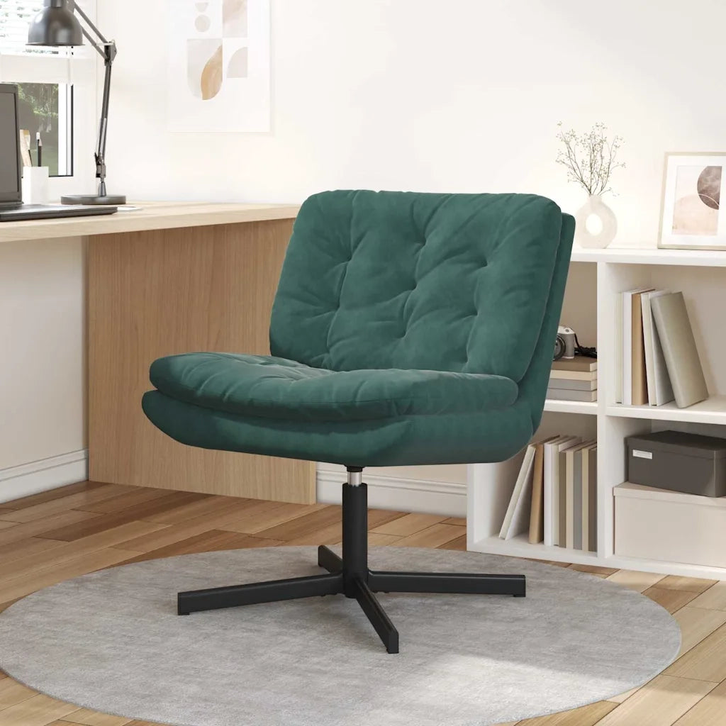 vidaXL Poltrona Relax con Base Girevole Verde scuro 63 x 75 x 76 cm