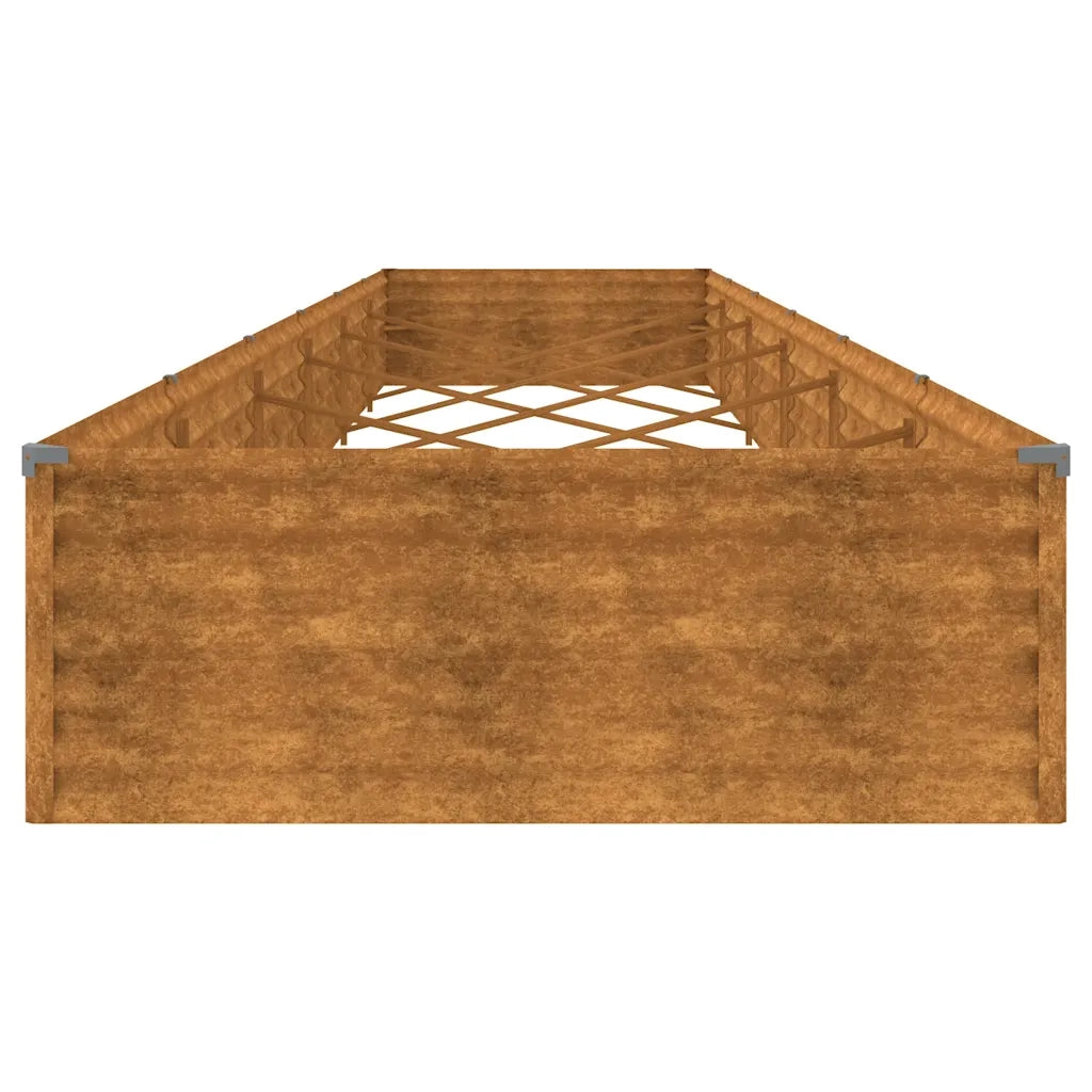 Fioriera Rialzata da Giardino-Vaso da Esterno-Fioriera Elevata 579x100x36 cm in Acciaio Corten