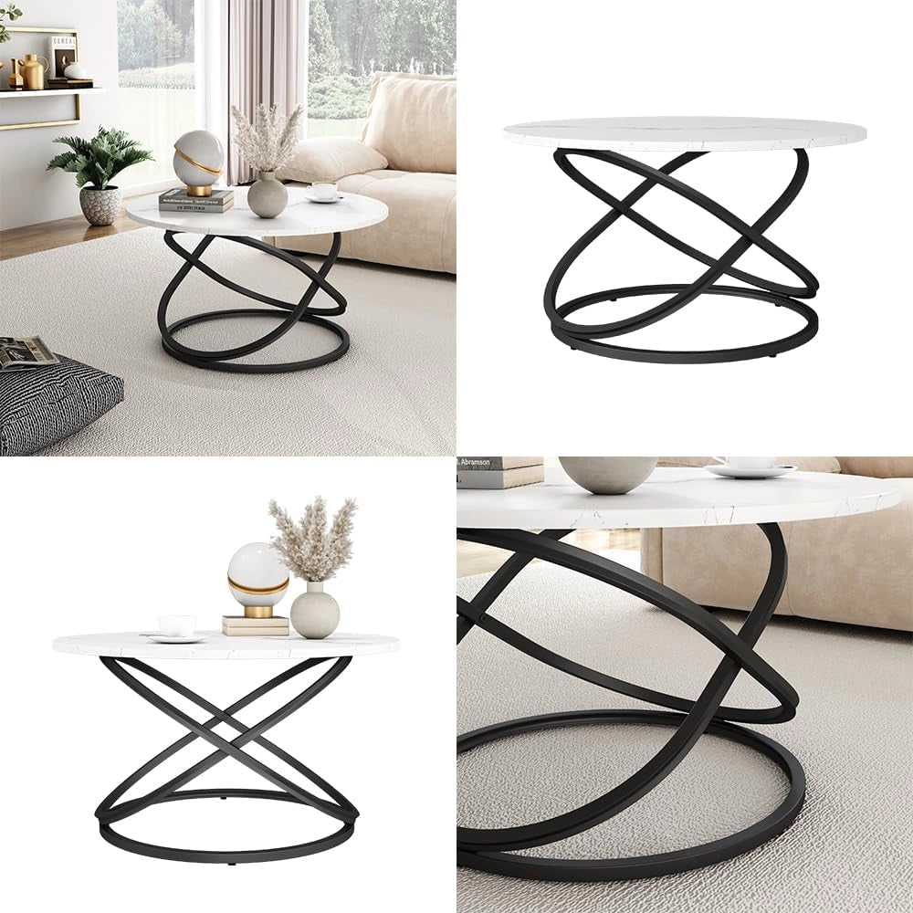 Tavolino Calgary, Bianco, 79.5 x 46 cm con ampia superficie di lavoroda utilizzare come piano d'appoggio o di lavoro nella zona giorno
