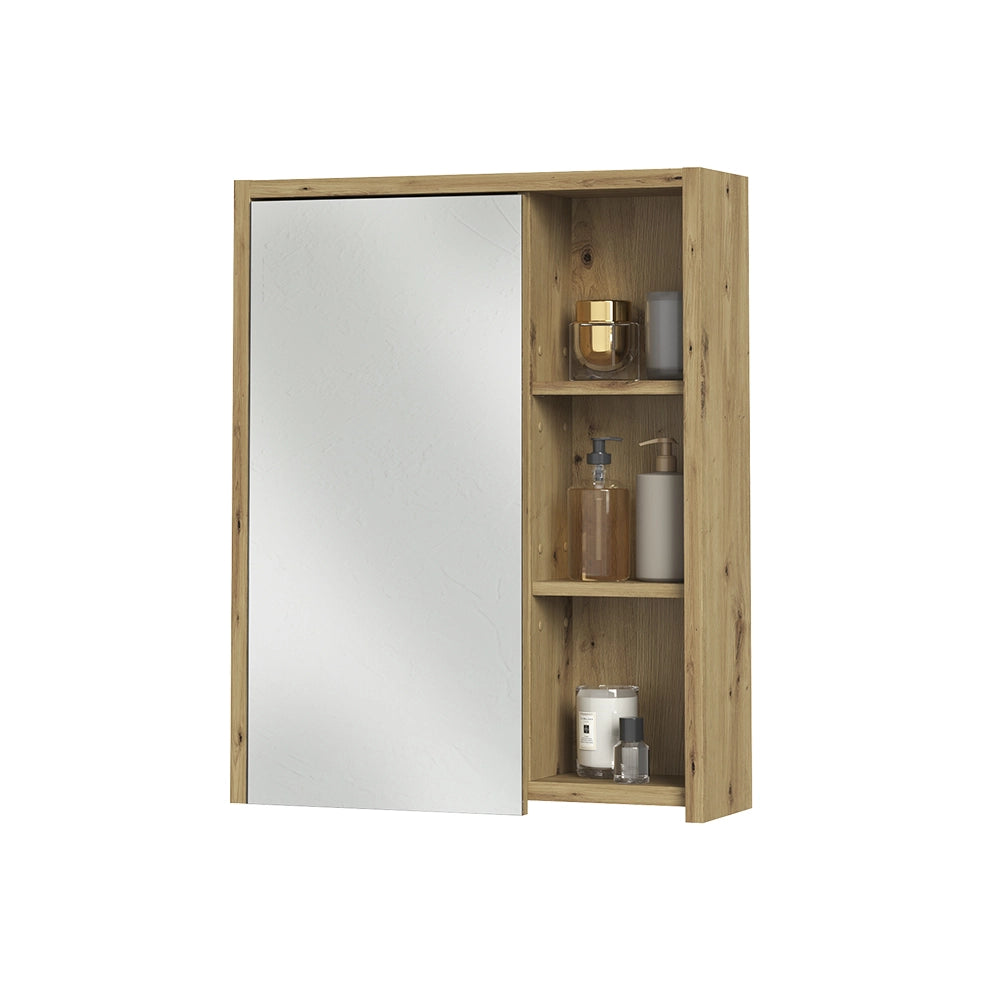 Specchio contenitore bagno Viola Cachemire/Rovere artigianale 60 x 75 cm Vicco