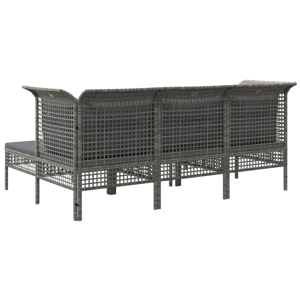 Set di mobili da giardino mobili da esterno 5 pezzi con cuscini resina intrecciata grigia 02_0016414