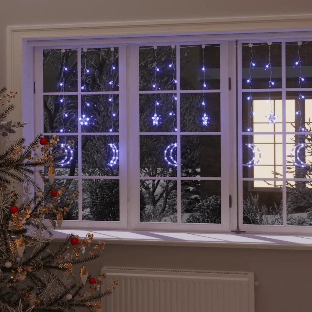 Luci Fatate Stella e Luna con Telecomando 138 LED Blu CFW7177674