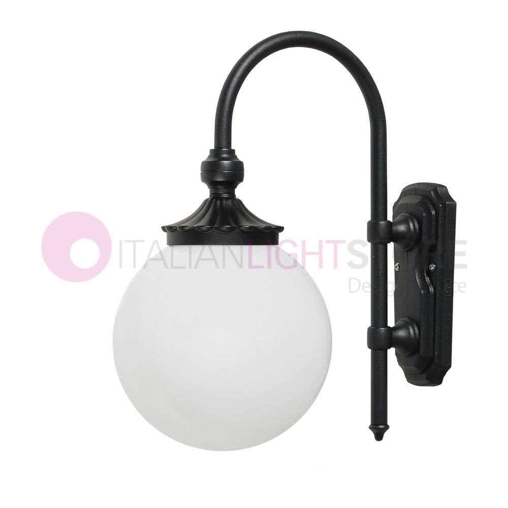 ANTARES Lampada a Parete Antracite da Esterno Sfera Globo d.25 GARDENLIGHT
