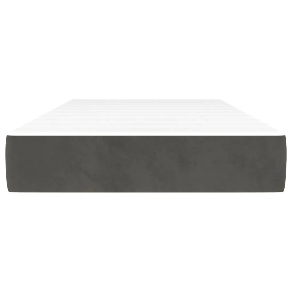 Materasso a Molle-Materasso per letto Grigio Scuro 80x200x20 cm in Velluto