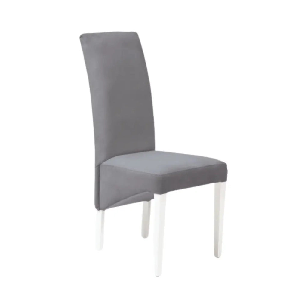 Set di 2 sedie BASIKA grigio e bianco in similpelle con gambe bianche – Stile vintage