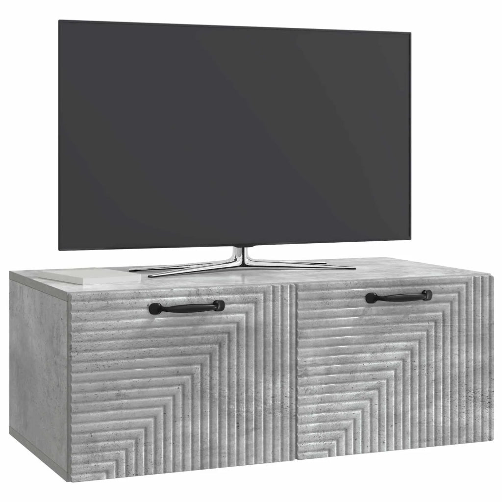 Mobile Porta TV da Muro-Credenza per TV sospesa Grigio Cemento 78,5 x 41 x 30 cm 814606