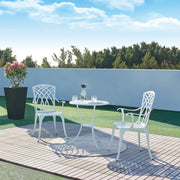 Set da Bistrot Vena in Alluminio 2 Sedie e Tavolo Rotondo - Bianco casa.pro