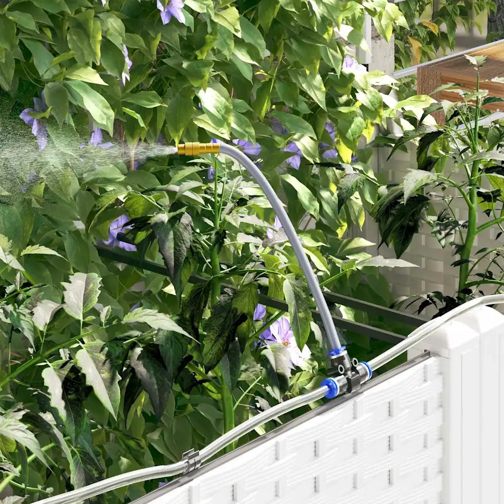 Vaso da giardino-Fioriera da Esterno-Contenitore per Piante Bianco 40 x 40 x 142 cm Acciaio