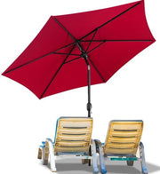 Parasole da giardino - 270CM - Parasole - Giardino - UV50+ - 30° Inclinabile - Impermeabile - Parasole per balcone - Parasole a vento - Rosso