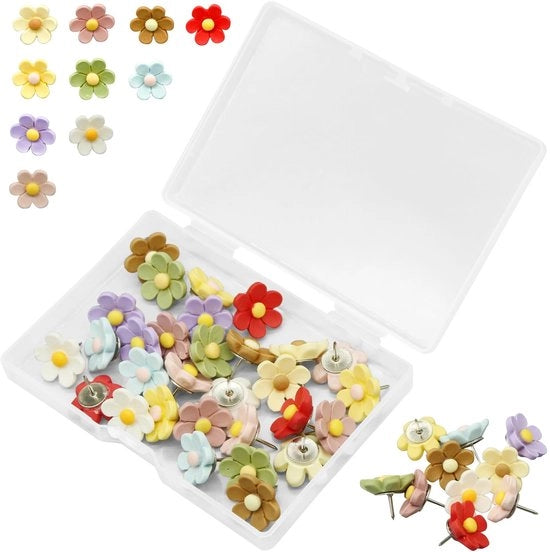 Spine di Decorazione a Pressione 30 Unità - Spine per Prikbord - Punzoni per Carta - Decorativi - Spine in Metallo e Resina di Alta Qualità