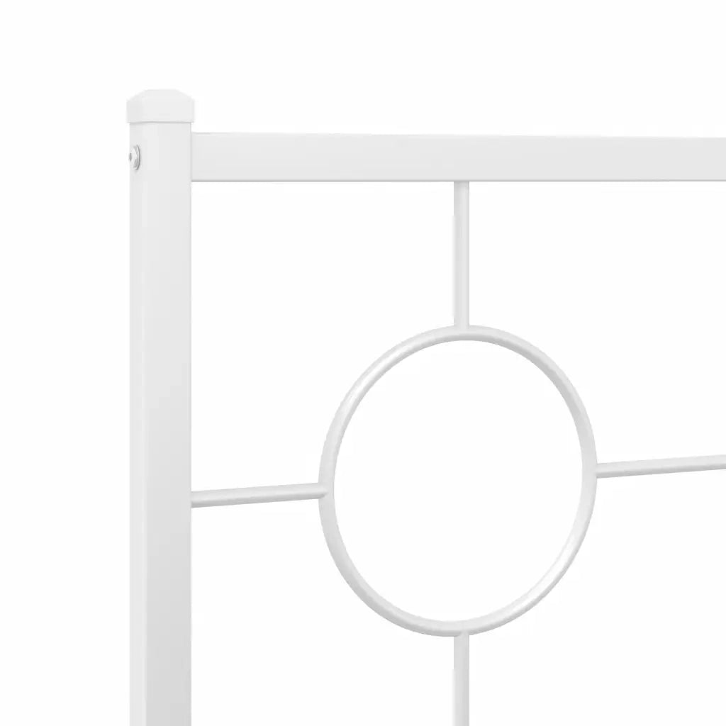 Giroletto con Testiera-Struttura Letto con testiera Metallo Bianco 90x200 cm 320530