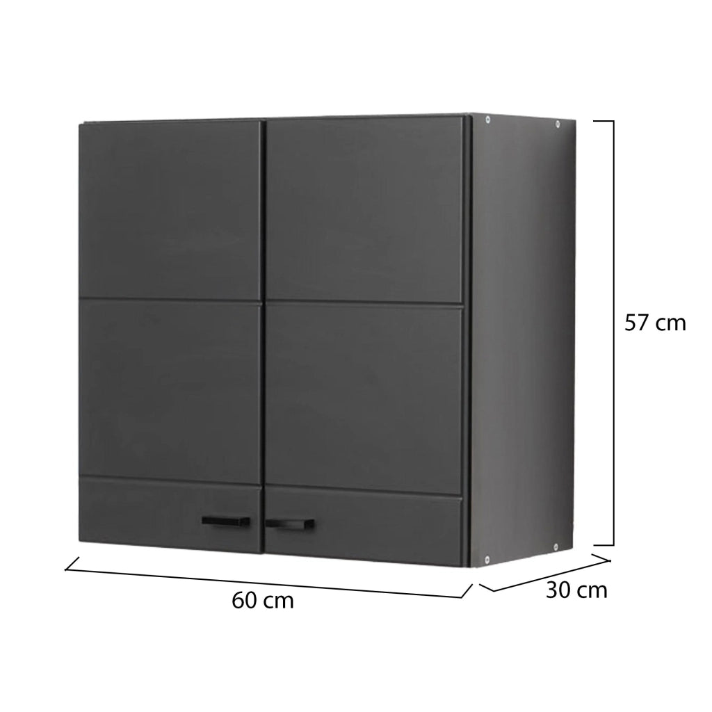 Mobile da Cucina Palmiano, Dispensa da Cucina un Ripiano, 60x30x57h cm Nero Antracite