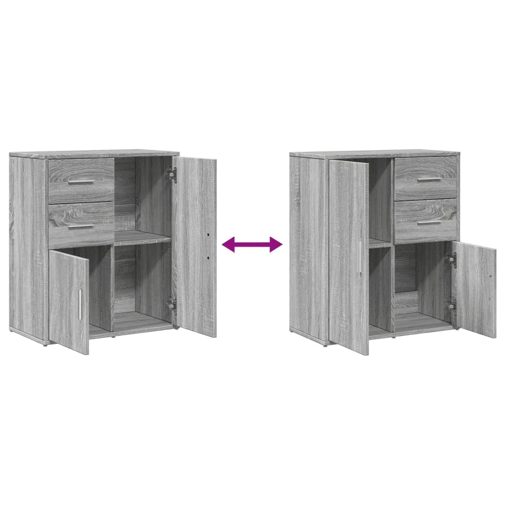 Buffet credenza cassettiera armadio mobile contenitore organizer per cucina soggiorno salotti set di 2 Sonoma 60 x 31 x 70 cm in legno ingegnerizzato grigio 02_0036958