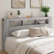 vidaXL Testiera LED Grigio Sonoma 200x18,5x103,5 cm Legno Multistrato