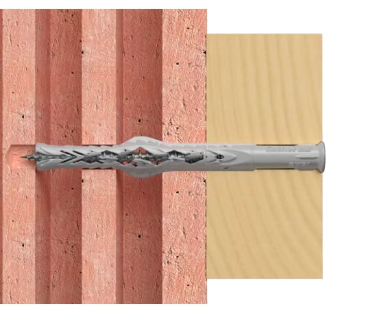 SXRL 14X160 T - FISCHER - TASSELLO PROLUNGATO 160 MM IN NYLON CON MARCATURA CE CON VITE PREMONTATA T.S.P. IMPRONTA TORX