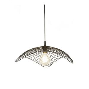 Sospensione Industrial-Nordico Parachute Acciaio Nero 1 Luce E27