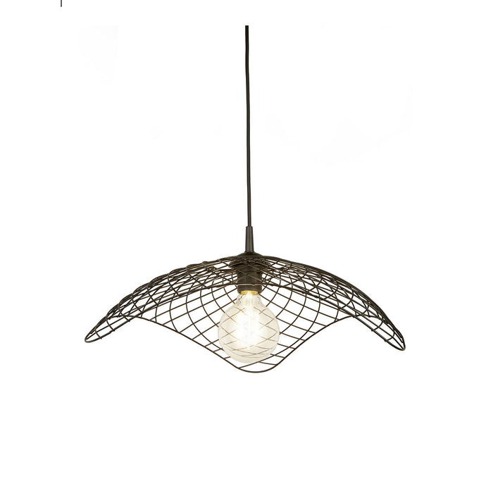 Sospensione Industrial-Nordico Parachute Acciaio Nero 1 Luce E27