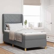 Letto con molle e materasso Grigio Scuro 90x190 cm Tessuto 3340795