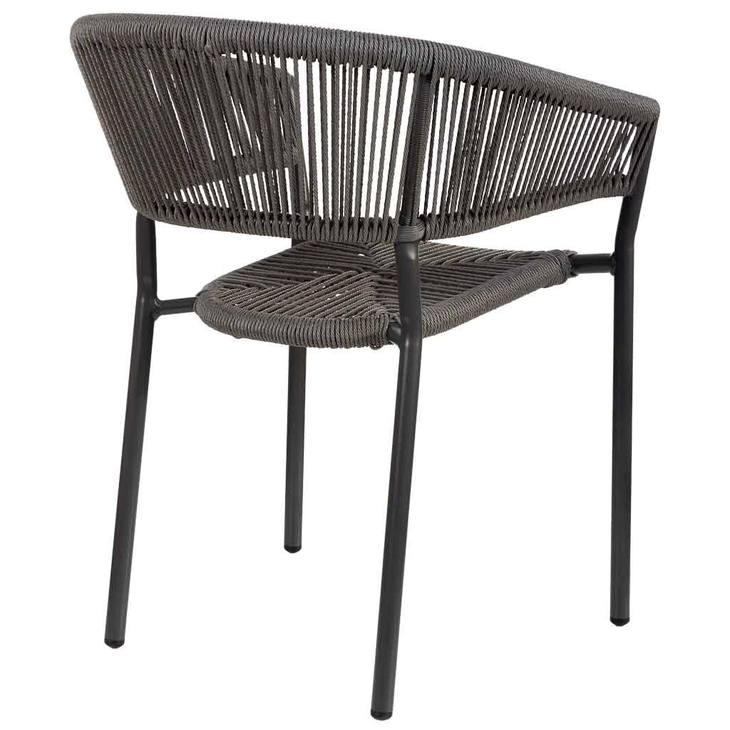 Sedia in rattan sintetico grigio 56x61x78