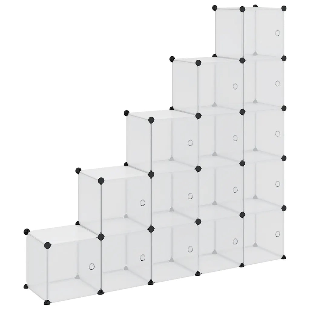 Contenitore Cubo Portaoggetti con 15 Cubi e Ante Trasparente PP CFW7105363