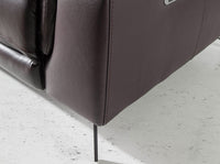 Divano relax a 3 posti in pelle marrone cioccolato