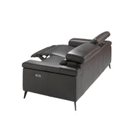 Divano relax a 3 posti in pelle marrone cioccolato