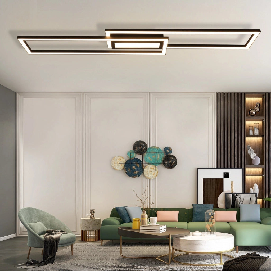ZMH Lampada da soffitto plafoniera LED geometrica 50W dimmerabile telecomando