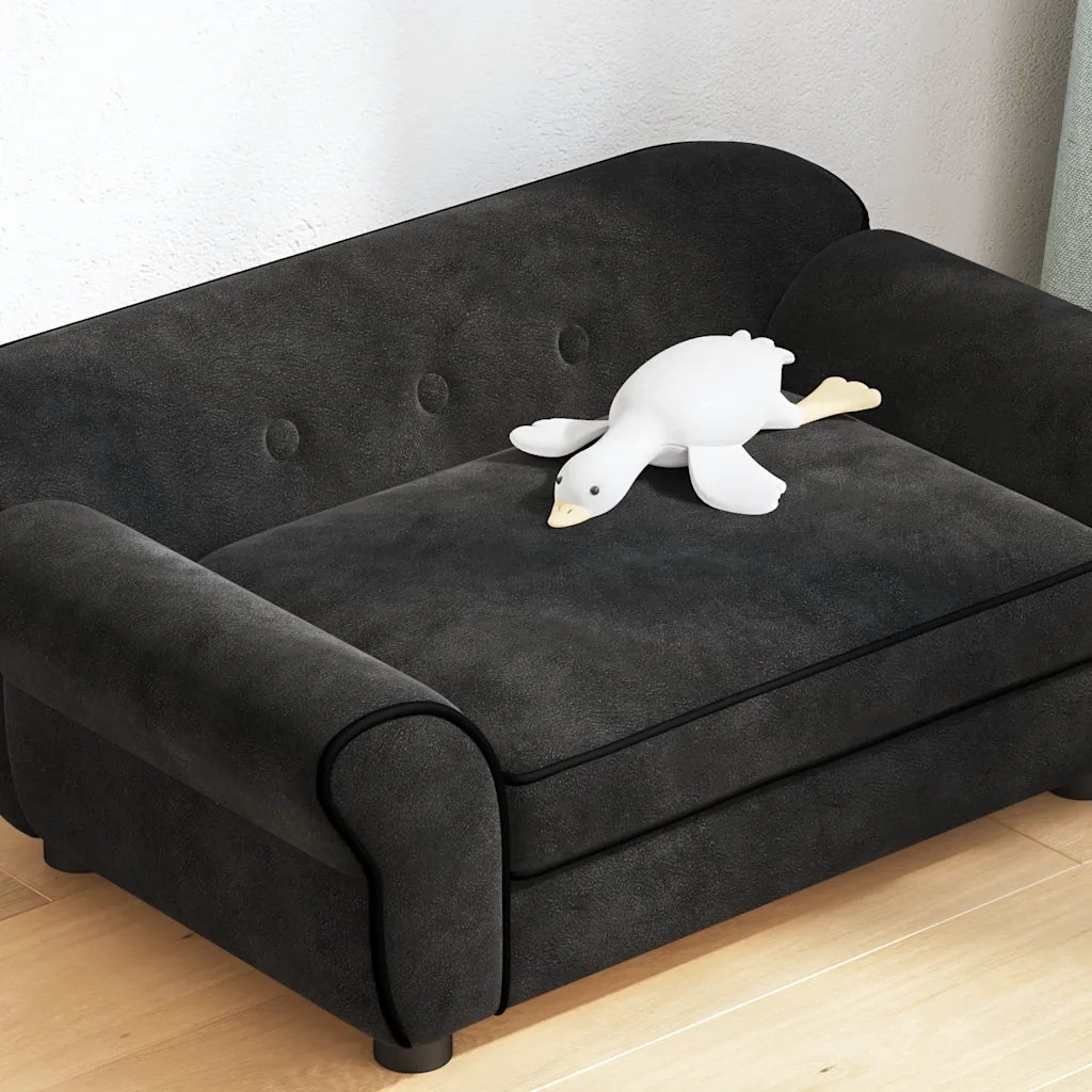Divano per Cani Nero 72x45x30 cm in Peluche