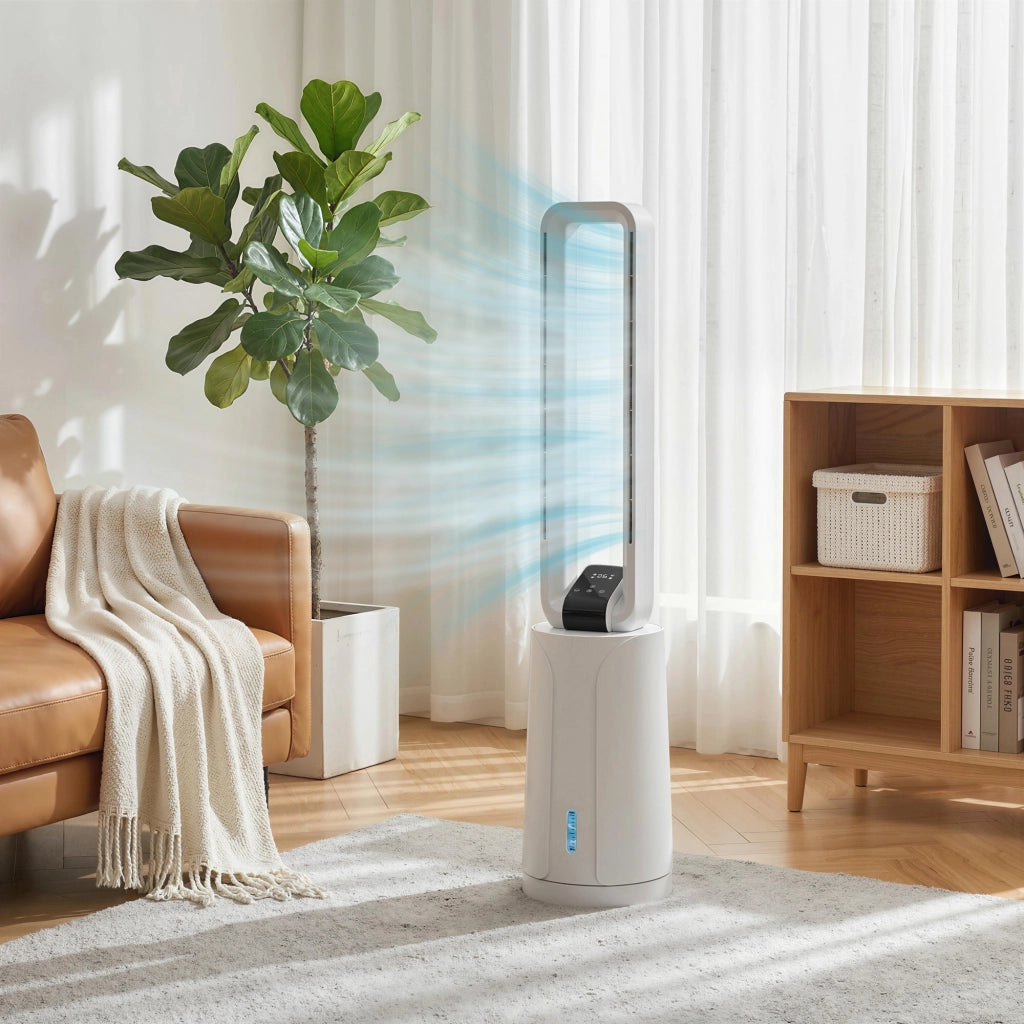 Raffrescatore Evaporativo con Timer 15H ¨C Xylo ¨C 109.5 cm, Bianco