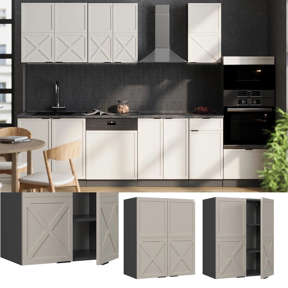 Pensile da cucina Fame-Line GrigioBeige/Antracite 60 cm Vicco