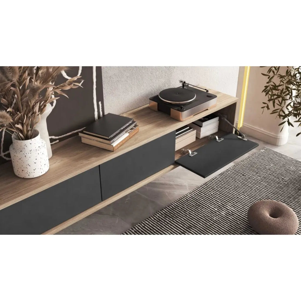 Mobile TV 180 cm collezione MAANUM colore rovere chiaro e grigio